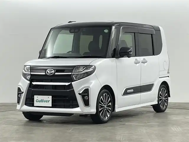 ダイハツ タント カスタム RS 福島県 2019(令1)年 2.9万km ブラックマイカメタリック/シャイニングホワイトパール スマートアシスト/・衝突被害軽減ブレーキ/・車線逸脱警報装置/・前後誤発進抑制/・先行車発進お知らせ/・オートハイビーム/・レーダークルーズコントロール/・スマートパノラマパーキング/純正9インチナビ/・フルセグTV/BT/CD/DVD/USB/SD/FM/AM/・ETC/・前方ドライブレコーダー/・バックカメラ/両側パワースライドドア/革張ステアリング/・ステアリングリモコン/ハーフレザーシート/・D+N席シートヒーター/プッシュスタート/・スマートキー/・スペアキー1本/電動格納ミラー/・ウィンカーミラー/・オートミラー/LEDヘッドライト/・オートライト/純正フロアマット/純正15インチAW/リアドアバイザー