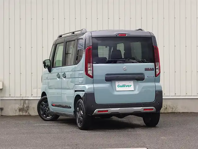 スズキ スペーシア ギア HYBRID XZ 山形県 2024(令6)年 0.1千km オフブルーメタリック/ガンメタリック2トーンルーフ 4WD/デュアルセンサーブレーキサポートII/両側パワースライドドア/レーダークルーズコントロール/LEDオートライト/シートヒーター/純正14インチアルミホイール/アイドリングストップ/コーナーセンサー/ステアリングスイッチ/ステアリングヒーター/ヘッドアップディスプレイ/電動格納ウィンカーミラー/フォグランプ/ルーフレール/スマートキー