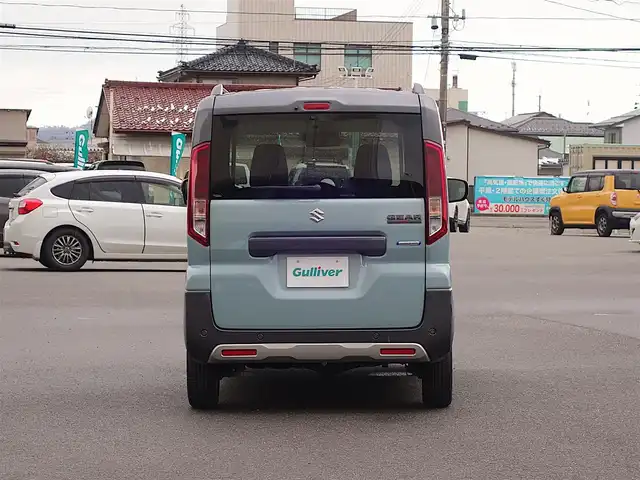 スズキ スペーシア ギア HYBRID XZ 山形県 2024(令6)年 0.1千km オフブルーメタリック/ガンメタリック2トーンルーフ 4WD/デュアルセンサーブレーキサポートII/両側パワースライドドア/レーダークルーズコントロール/LEDオートライト/シートヒーター/純正14インチアルミホイール/アイドリングストップ/コーナーセンサー/ステアリングスイッチ/ステアリングヒーター/ヘッドアップディスプレイ/電動格納ウィンカーミラー/フォグランプ/ルーフレール/スマートキー