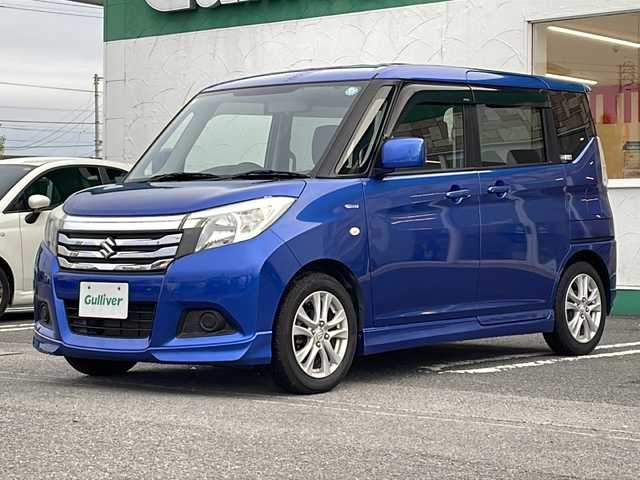 スズキ ソリオ HV MX 徳島県 2015(平27)年 6.9万km ブーストブルーパールメタリック 社外SDナビ　AVN-G04/（ラジオ/フルセグ/DISC）/ETC/純正15インチアルミホイール/片側電動スライドドア/アイドリングストップ/電動格納ミラー/社外フロアマット/ドアバイザー/ハロゲンヘッドライト/取扱説明書/新車時保証書