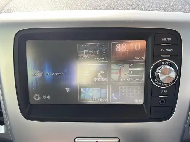 スズキ スペーシア X リミテッド 福岡県 2014(平26)年 5.5万km ブルーイッシュブラックパール3 SDナビ(iPod、USB)/両側電動スライドドア/衝突被害軽減システム/LEDオートライト/純正AW/バックカメラ/シートヒーター(D席＋N席)/ワンセグTV/サンシェード