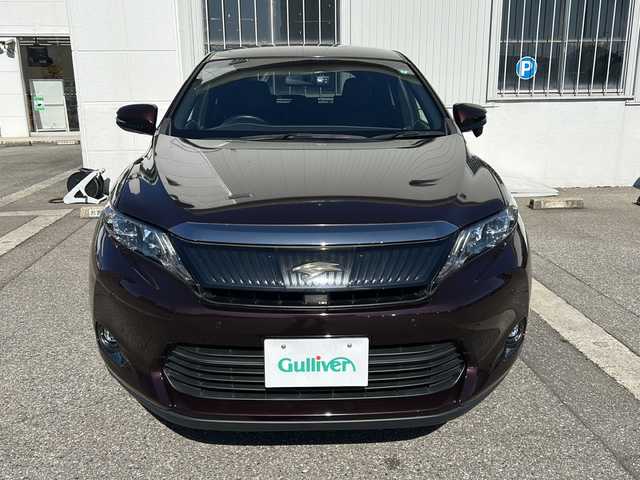 トヨタ ハリアー エレガンス 富山県 2017(平29)年 7万km ブラキッシュレッドマイカ ワンオーナー/スマートキー×２/ハーフレザーシート/ALPINE製9インチメモリーナビ(EX9V)/DVD/MSV/BT/フルセグTV/バックカメラ/9インチフリップダウンモニター(PXH9S-R)/ビルトインETC/ステアリングスイッチ/皮巻きステアリング/前後ドラレコ(ZDR-015)/パワーシート/クリアランスソナー/オートリトラミラー/レーダークルコン/純正17インチAW/横滑り防止装置/保証書・取説・ナビ取説