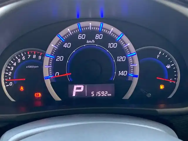 スズキ ワゴンＲ スティングレー X 福井県 2012(平24)年 5.2万km ブルーイッシュブラックパール3 KENWOODナビ/CD/DVD/AUX/ワンセグTV/アイドリングストップ/純正14インチアルミホイール/HIDオートライト/オートエアコン/ベンチシート/フォグランプ/LED室内灯/純正フロアマット/ドアバイザー/スマートキー/助手席アンダーボックス