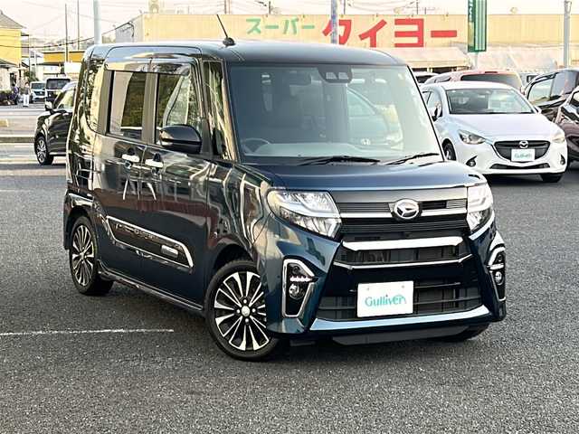 ダイハツ タント カスタム RS セレクション 千葉県 2020(令2)年 8万km ブラックマイカメタリック/レーザーブルークリスタルシャイン 2トーン 社外ナビ（BT/AM/FM）/フルセグTV/ETC/バックカメラ/レーダークルーズコントロール/両側パワースライドドア/レーンキープアシスト/横滑り防止装置/盗難防止装置/コーナーセンサー/衝突軽減システム/LEDヘッドライト/ドライブレコーダー/プッシュスタート/スマートキー/保証書/取扱説明書/R5記録簿