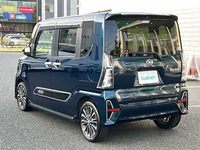 ダイハツ タント カスタム RS セレクション 千葉県 2020(令2)年 8万km ブラックマイカメタリック/レーザーブルークリスタルシャイン 2トーン 社外ナビ（BT/AM/FM）/フルセグTV/ETC/バックカメラ/レーダークルーズコントロール/両側パワースライドドア/レーンキープアシスト/横滑り防止装置/盗難防止装置/コーナーセンサー/衝突軽減システム/LEDヘッドライト/ドライブレコーダー/プッシュスタート/スマートキー/保証書/取扱説明書/R5記録簿