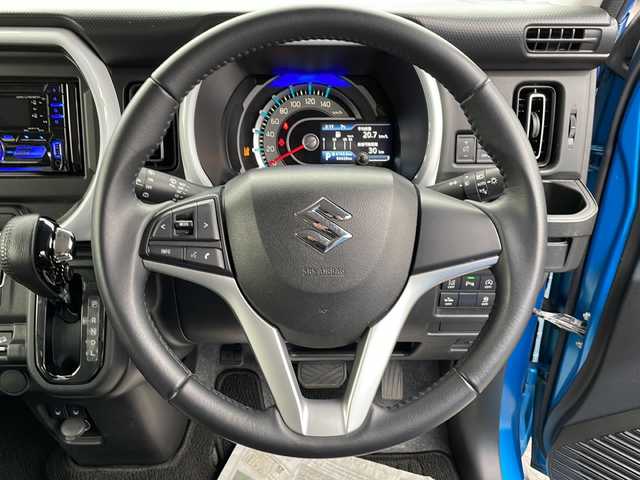 スズキ ハスラー HYBRID X 道北・旭川 2020(令2)年 6.1万km ブリスクブルーメタリック/ホワイト2トーンルーフ 4WD/社外オーディオ/ CD/AUX/USB/衝突軽減ブレーキ/レーンキープ /アイドリングストップ/コーナーセンサー /ヒルディセントコントロール/グリップコントロール/シートヒーター /ミラーヒーター /オートライト/LEDヘッドライト/フォグライト/純正フロアマット/ドアバイザー