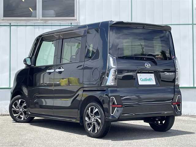 ダイハツ タント カスタム X 山梨県 2021(令3)年 2万km ブラックマイカメタリック 社外メモリナビ/CD/DVD/BT/フルセグTV/バックカメラ/ETC/前席シートヒーター/両側電動スライドドア/ステアリングスイッチ/衝突被害軽減システム/保証書