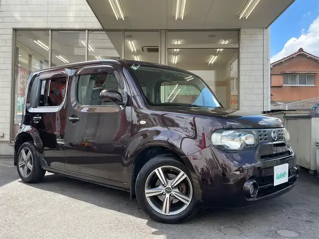 日産 キューブ 15X Vセレクション 愛知県 2010(平22)年 8.6万km ビターショコラ /当店買取/禁煙/1オーナー//純正ナビ//Bluetooth/地デジ/CD/DVD//スマートキー//革巻きステアリング//ベンチシート//純正フロアマット/ドアバイザー//電動格納ミラー//保証書