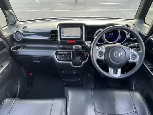 ホンダ Ｎ ＢＯＸ G ターボ SSパッケージ 福島県 2014(平26)年 13.4万km スマートブラック 純正ナビ/【ラジオ・DISC・BT・TV・SD・USB・iPod】/シートヒーター/両側パワスラ/クルコン/ETC/Bカメラ/パドルシフト/アイドリングストップ/純正フロアマット/純正アルミホイール