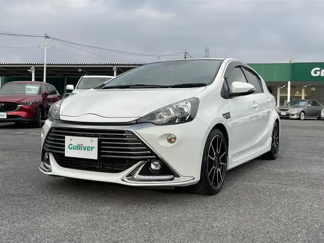 トヨタ アクア G G’s 千葉県 2016(平28)年 7.7万km ライムホワイトパールクリスタルシャイン プリクラッシュセーフティー/レーンキープアシスト/ALPINE8インチSDナビ【EX8V】/・CD/DVD/MSV/Bluetooth/フルセグ/バックカメラ/スマートキー/クルーズコントロール/専用ハーフレザーシート/専用17インチアルミホイール/純正LEDヘッドライト/フォグランプ/LEDビーム/オートマチックハイビーム/プッシュスタート/本革巻きステアリング/ドアバイザー/ETC/アイドリングストップ/新車時保証書＆取扱説明書