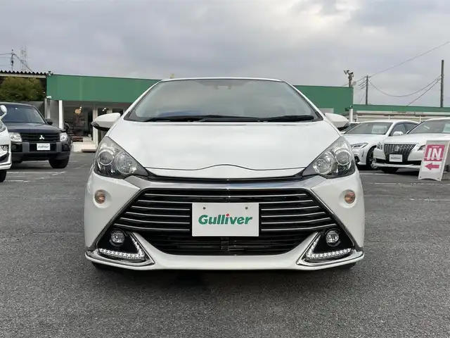 トヨタ アクア G G’s 千葉県 2016(平28)年 7.7万km ライムホワイトパールクリスタルシャイン プリクラッシュセーフティー/レーンキープアシスト/ALPINE8インチSDナビ【EX8V】/・CD/DVD/MSV/Bluetooth/フルセグ/バックカメラ/スマートキー/クルーズコントロール/専用ハーフレザーシート/専用17インチアルミホイール/純正LEDヘッドライト/フォグランプ/LEDビーム/オートマチックハイビーム/プッシュスタート/本革巻きステアリング/ドアバイザー/ETC/アイドリングストップ/新車時保証書＆取扱説明書