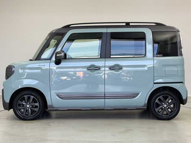 スズキ スペーシア ギア HYBRID XZターボ 茨城県 2022(令4)年 3.9万km オフブルーメタリック/ガンメタリック2トーンルーフ 純正ディスプレイオーディオ　バックモニター　衝突軽減ブレーキ　両側電動スライドドア　追従クルコン　シートヒーター　スマートキー　ドライブレコーダー　横滑り防止装置　ヘッドアップディスプレイ　禁煙車