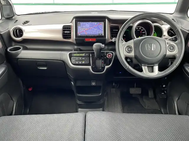 ホンダ Ｎ ＢＯＸ 2トーン G ターボ Lパッケージ 山梨県 2014(平26)年 9万km チェリーシェルピンクメタリック 社外メモリナビ(NR-MZ40)/CD/DVD/フルセグTV/ETC/両側電動スライドドア/クルーズコントロール/パドルシフト/サイドバイザー/スマートキー/スペアキー1本/保証書