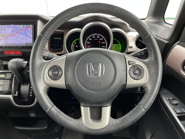 ホンダ Ｎ ＢＯＸ 2トーン G ターボ Lパッケージ 山梨県 2014(平26)年 9万km チェリーシェルピンクメタリック 社外メモリナビ(NR-MZ40)/CD/DVD/フルセグTV/ETC/両側電動スライドドア/クルーズコントロール/パドルシフト/サイドバイザー/スマートキー/スペアキー1本/保証書