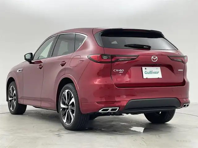 マツダ ＣＸ－６０ XD HV プレミアムモダン 群馬県 2022(令4)年 0.4万km ソウルレッドプレミアムメタリック パノラマサンルーフ /純正12.3インチメーカーナビ/・Bluetooth/USB/HDMI/フルセグTV/・Apple Car Play/Andoroid Auto/360°ビューモニター/BOSEサウンドシステム/白本革シート/パワーシート /シートヒーター/シートベンチレーション/ステアリングヒーター/マツダレーダークルーズコントロール（全車速追従機能付）/スマートブレーキサポート/ハンズフリー機能付パワーリフトゲート/ヘッドアップディスプレイ/ブラインドスポットモニター/LEDヘッドライト/オートライト /オートマチックハイビーム/トノカバー/スマートキー/プッシュスタート