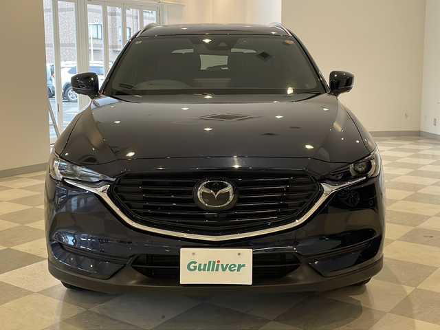 マツダ ＣＸ－８ XD ブラックトーンエディション 福井県 2022(令4)年 8万km ディープクリスタルブルーマイカ 純正10インチナビ/フルセグTV/BT/USB/360°ビューモニター/i-アクティブセンス/・レーダークルーズコントロール/・ブラインドスポットモニタリング/・アドバンストスマートシティブレーキサポート/・レーンキープアシスト/・パーキングセンサー/・AT誤発進抑制制御/・後側方接近車両検知/・標識認識システム/ETC/前後ドライブレコーダー/ヘッドアップディスプレイ/パワーバックドア/ステアリングヒーター/革巻きステアリング/シートヒーター/パワーシート/ハーフレザーシート/ワイヤレス充電(Qi)/デジタルインナーミラー/オートライト/LEDヘッドライト/純正19インチアルミホイール/MTモード付AT/純正フロアマット/プッシュスタート/スマートキー×2