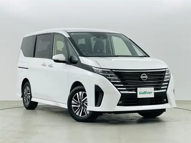 日産 セレナ e－パワー ハイウェイスター V 福島県 2025(令7)年 0.1万km未満 プリズムホワイト 登録済未使用車/エマージェンシーブレーキ/・プロパイロット/・レーンキープアシスト/・ブラインドスポットモニター/・標識認識機能/・クリアランスソナー/純正ナビ/・フルセグTV/BT/USB/HDMI/・アラウンドビューモニター/・ビルトインETC2.0/・デジタルインナーミラー/・ドライブレコーダー前後/・置くだけ充電/純正フリップダウンモニター/両側パワースライドドア/・ハンズフリースライドドア/アイドリングストップ/電子パーキング/・オートパーキングホールド/革巻きステアリング/・ステアリングリモコン/プッシュスタート/・スマートキー/・スペアキー/LEDヘッドライト/・オートライト/・フォグライト/・オートマチックハイビーム