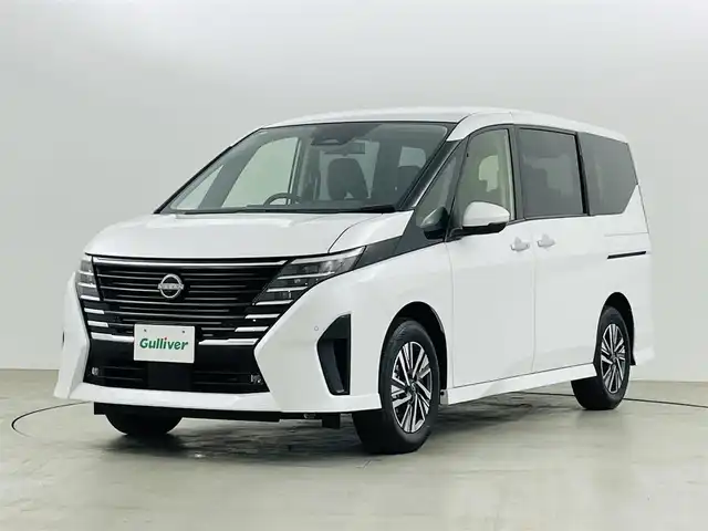 日産 セレナ e－パワー ハイウェイスター V 福島県 2025(令7)年 0.1万km未満 プリズムホワイト 登録済未使用車/エマージェンシーブレーキ/・プロパイロット/・レーンキープアシスト/・ブラインドスポットモニター/・標識認識機能/・クリアランスソナー/純正ナビ/・フルセグTV/BT/USB/HDMI/・アラウンドビューモニター/・ビルトインETC2.0/・デジタルインナーミラー/・ドライブレコーダー前後/・置くだけ充電/純正フリップダウンモニター/両側パワースライドドア/・ハンズフリースライドドア/アイドリングストップ/電子パーキング/・オートパーキングホールド/革巻きステアリング/・ステアリングリモコン/プッシュスタート/・スマートキー/・スペアキー/LEDヘッドライト/・オートライト/・フォグライト/・オートマチックハイビーム