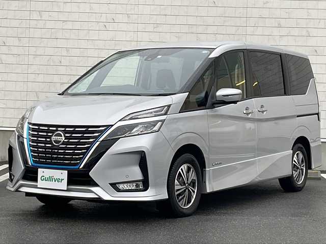 日産 セレナ e－パワー ハイウェイスター V 山形県 2020(令2)年 7.1万km ブリリアントシルバー 禁煙車/セーフティシールド/エマージェンシーブレーキ/レーンディパーチャーウォーニング/ブラインドスポットモニター/アラウンドビューモニター/クルーズコントロール/純正ナビ(CD.DVD.BT)/フルセグ/ハンズフリー両側パワースライドドア/ドライブレコーダー/ETC/プッシュスタート/スマートキーｘ２/LEDヘッドライト