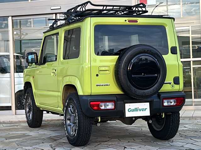 スズキ ジムニー XC 静岡県 2019(令1)年 4.5万km キネティックイエロー/ブラック 社外メモリナビ/・CD/・DVD/・フルセグＴＶ/・Bluetooth/・USB/・iPod/・AM/・FM/主要装備/・ルーフキャリア/・背面スコップ/・衝突軽減/・レーンキープ/・クルコン/・ダウンヒルアシスト/・センターデフロック/・シートヒーターD/N席/・ヒーテッドドアミラー/・ドラレコ前後/・ETC/・LEDヘッドライト/・オートハイビーム/・ヘッドライトウォッシャー/・フォグランプ/・純正フロアマット/・純正アルミホイール
