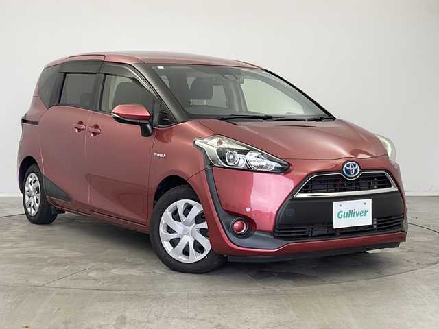トヨタ シエンタ ハイブリッド G 新潟県 2016(平28)年 5.8万km レッドマイカM 　純正ナビ/　CD/DVD/Bluetooth/　バックカメラ/　フルセグテレビ/　トヨタセーフティーセンス/　アイドリングストップ/　ウィンカーミラー/　両側パワースライドドア/　ETC/　3列シート/　衝突軽減システム/　電動格納ミラー/　純正ホイールキャップ/　