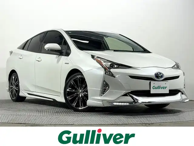 トヨタ プリウス S 大阪府 2016(平28)年 6.7万km ホワイトパールクリスタルシャイン エアロ weds18incAW 純正9incナビTV バックカメラ スマートキー プッシュスタート オートライト オートエアコン ドライブレコーダー ETC