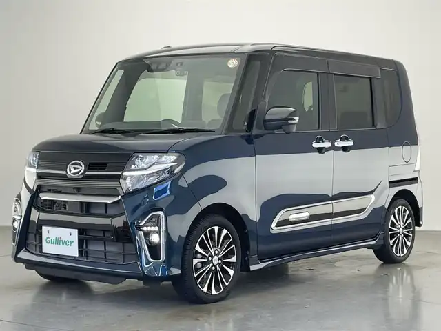 ダイハツ タント カスタム RS セレクション 愛知県 2020(令2)年 1.6万km ブラックマイカメタリック/レーザーブルークリスタルシャイン 2トーン 社外９型ナビ　全方位カメラ　シートヒーター　追従クルコン　両側パワスラ　ＥＴＣ　前後ドラレコ　スマアシIII　衝突軽減　コーナーセンサー　ＬＥＤオートライト　ツートンカラー　ロールシェード　フォグ　禁煙車