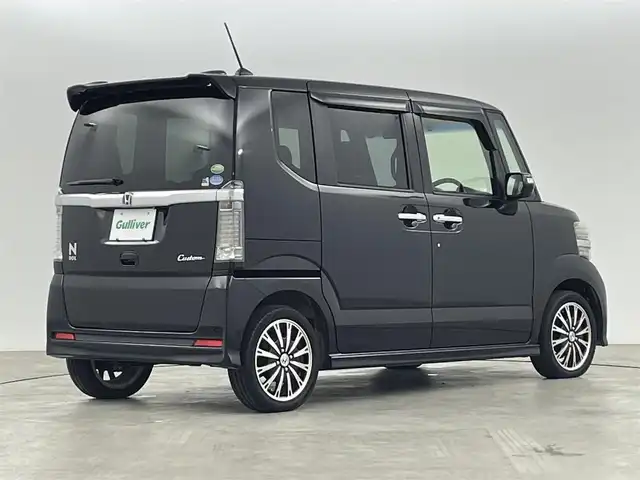 ホンダ Ｎ ＢＯＸ カスタム G 福島県 2015(平27)年 5.4万km スマートブラック 純正ナビ/・型番：VXM-155ｖsi/・ワンセグTV/BT/FA/AM/SD/USB/CD/DVD/・バックカメラ/・ETC/プッシュスタート/・スマートキー/・スペアキー/LEDライト/・オートライト/電動格納ミラー/・オートミラー/ドアバイザー/純正フロアマット/Wエアバック/サイドビューサポートミラー/ウインカーミラー/ステアリングスイッチ