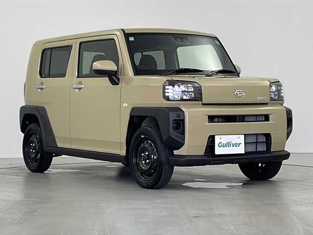 ダイハツ タフト X 愛知県 2024(令6)年 0.1千km サンドベージュメタリック 登録済未使用車/ガラスルーフ/純正ナビ/CD DVD TV Bluetooth/バックカメラ/電動パーキング/ステアリングスイッチ/プッシュスタート/スマートキー/電動格納ミラー/横滑り防止システム/アイドリングストップ/スマートアシスト/オートヘッドライト