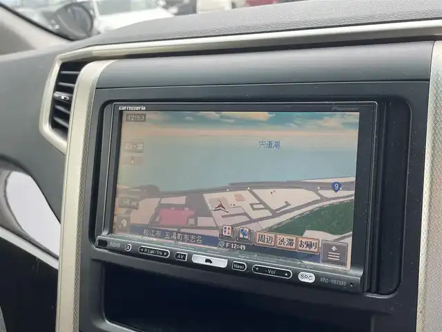 トヨタ アルファード 240S タイプゴールド 島根県 2012(平24)年 14.9万km ブラック 登録時走行距離148376km/取扱説明書/社外HDDナビ/・ワンセグTV/・CD再生/・HDDミュージックサーバー/・AM/FM/両側パワースライドドア/サンルーフ/ビルトインETC/バックカメラ/フリップダウンモニター/2列目キャプテンシート/ハーフレザーシート/コーナーセンサー/純正18インチアルミホール/純正フロアマット/オートライト/スマートキー/プッシュスタート