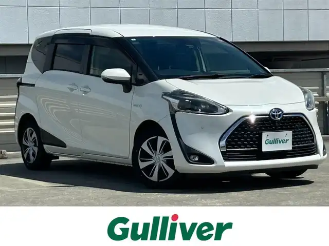 トヨタ シエンタ ハイブリッド G クエロ 静岡県 2018(平30)年 3万km ホワイトパールクリスタルシャイン ７人乗り/トヨタセーフティセンス/プリクラッシュ/オートハイビーム/純正９型ＳＤナビ/フルセグTV/全周囲カメラ/ＤＶＤ再生/ドラレコ/ＥＴＣ/社外デジタルミラー/ハーフレザー/ハンドル＆シートヒーター/両側電動スライドドア/ＬＥＤヘッドライト/フォグ/ＰＫＳＢ/LDA