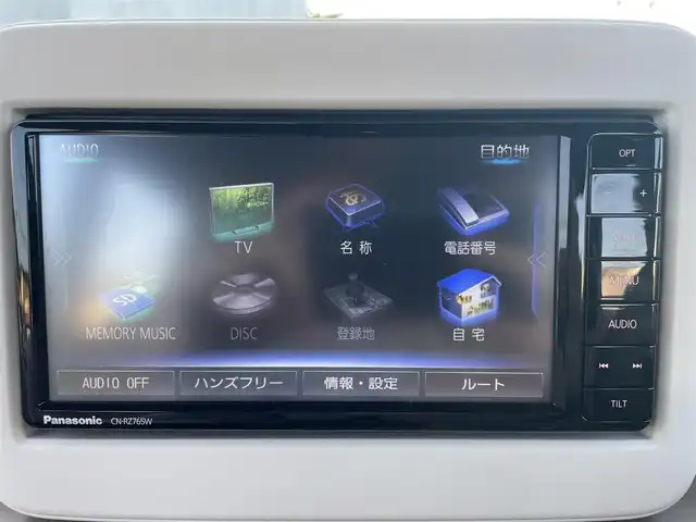 スズキ ラパン X 鹿児島県 2021(令3)年 1.5万km ピュアホワイトP 純正SDナビ/BT/ワンセグ/CD/DVD/全方位カメラ/オートライト/純正14インチアルミホイール/アイドリングストップ/プッシュスタート/アイドリングストップ/スマートキー/ビルトインETC