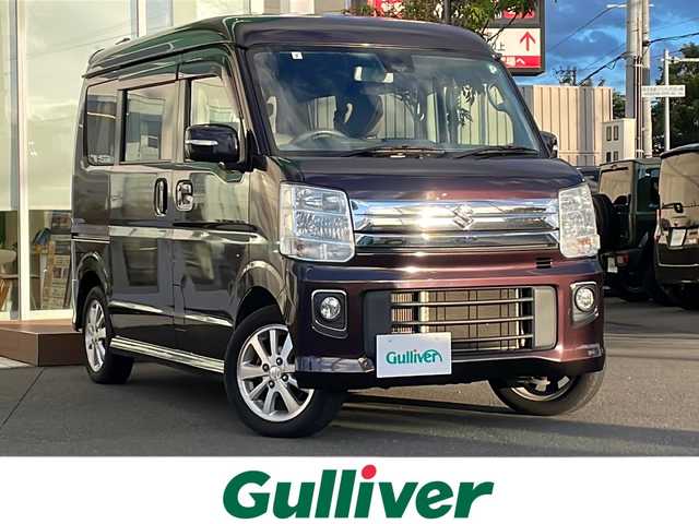 スズキ エブリィ ワゴン PZターボ スペシャル 道央・札幌 2017(平29)年 8.5万km ムーンライトバイオレットPM ・4WD/・衝突軽減ブレーキ/・社外ナビ/CD&DVD&SD&USB&BT&フルセグTV/・両側パワースライドドア/・オートステップ(左後席のみ)/・後席手動格納/・シートヒーター(運転席のみ)/・ABS/・横滑り防止装置/・オートライト/・フォグランプ/・電動格納ミラー/・ウィンカーミラー/・ドアバイザー/・純正AW付夏タイヤ/・スペアキー2本(インテリジェントキー有1本、無1本)/・保証書/・取扱説明書