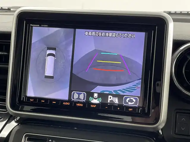 スズキ スペーシア カスタム HYBRID XS ターボ 群馬県 2021(令3)年 1.9万km ブルーイッシュブラックパール3 純正８インチナビ　全方位カメラ　両側パワースライドドア　衝突軽減　アダプティブクルーズコントロール　レーンアシスト　オートマチックハイビーム　スマートキー　プッシュスタート　横滑り防止　禁煙車