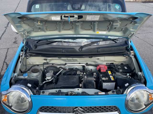 スズキ ハスラー G ターボ 富山県 2015(平27)年 5.9万km サマーブルーM ワンオーナー/禁煙車/社外ＳＤナビ/セパレート２ＷＡＹスピーカーアルパイン/DVD再生機能有/Bluetooth/フルセグTV/プッシュスタート/スマートキー/衝突被害軽減システム/ドアバイザー/純正フロアマット