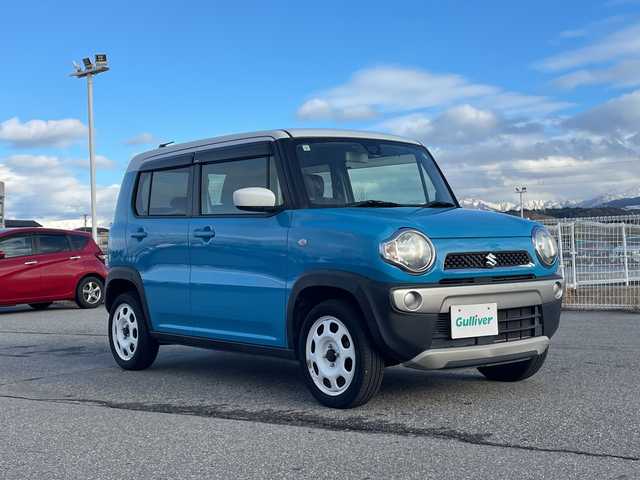 スズキ ハスラー G ターボ 富山県 2015(平27)年 5.9万km サマーブルーM ワンオーナー/禁煙車/社外ＳＤナビ/セパレート２ＷＡＹスピーカーアルパイン/DVD再生機能有/Bluetooth/フルセグTV/プッシュスタート/スマートキー/衝突被害軽減システム/ドアバイザー/純正フロアマット