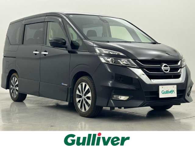 日産 セレナ ハイウェイスター 熊本県 2017(平29)年 6.4万km ダイヤモンドブラック 禁煙車/純正9インチナビMM516D-L（CD・DVD・フルセグ・BT・SD・AUX・ipod・USB・HDMI）/全周囲カメラ/ETC/アルパインフリップダウンモニター/両側パワースライドドア/レーダークルーズコントロール/プロパイロット/衝突軽減ブレーキ/横滑り防止/車両接近通報装置/ふらつき警報機能/アイドリングストップ/前後クリアランスソナー/デジタルインナーミラー/純正フロアマット/純正１６インチAW/オートライト/LEDヘッドライト/フォグライト/スマートキー/プッシュスタート