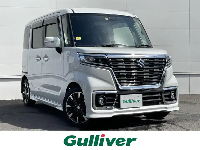 スズキ スペーシア カスタム HYBRID XS 佐賀県 2020(令2)年 3.8万km ピュアホワイトP デュアルセンサーブレーキサポート/リアセンサー/社外ナビ/・バックカメラ/・フルセグTV/BT/CD/DVD/両側パワースライドドア/純正15インチAW/ＬＥＤヘッドライト/オートライト　/フォグランプ/ハーフレザーシート（合皮）/シートヒーター　/ＥＴＣ　/リアサーキュレーター　/リアサンシェード/リアシートテーブル/電動格納ミラー/フロアマット/ドアバイザー/エアバックW/サイド/スペアキー×1/取扱説明書/保証書