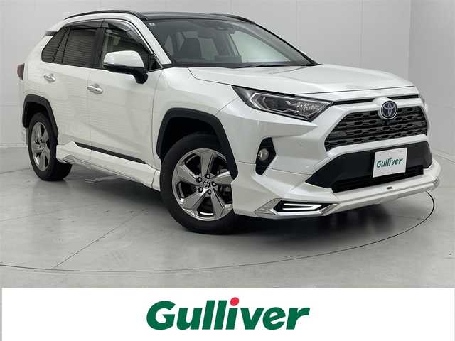 トヨタ ＲＡＶ４ ハイブリットG 茨城県 2021(令3)年 4万km ホワイトパールクリスタルシャイン 純正DA/全方位カメラ/フルセグ/ナビキット/サンルーフ/モデリスタエアロ/AC100V/衝突被害軽減ブレーキ/車線逸脱抑制装置/レーダークルーズコントロール/オートマチックハイビーム/クリアランスソナー/BSM/ETC/ドラレコ/シートヒーター/ステアリングヒーター/純正18インチAW/LEDヘッドライト/スマートキー