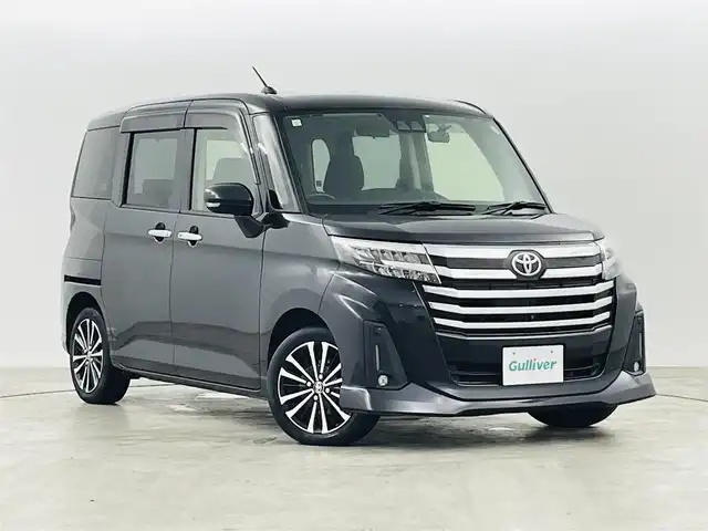 トヨタ ルーミー カスタムG－T 福島県 2021(令3)年 3.9万km ブラックマイカメタリック スマートアシスト/・衝突軽減ブレーキ/・車線逸脱警報装置/・スマートパーキングアシスト/・レーンキープコントロール/・レーダークルーズコントロール/・コーナーセンサー/純正ナビ/・型番：NSZT-Y68T/・フルセグTV/Bluetooth/CD/DVD/・バックカメラ/・ETC/・ドライブレコーダー/両側パワースライドドア/電子パーキング/・オートホールド/アイドリングストップ/プッシュスタート/・スマートキー/・スペアキー/LEDヘッドライト/・オートライト/・オートマチックハイビーム/純正フロアマット/ドアバイザー