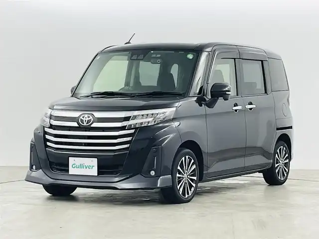 トヨタ ルーミー カスタムG－T 福島県 2021(令3)年 3.9万km ブラックマイカメタリック スマートアシスト/・衝突軽減ブレーキ/・車線逸脱警報装置/・スマートパーキングアシスト/・レーンキープコントロール/・レーダークルーズコントロール/・コーナーセンサー/純正ナビ/・型番：NSZT-Y68T/・フルセグTV/Bluetooth/CD/DVD/・バックカメラ/・ETC/・ドライブレコーダー/両側パワースライドドア/電子パーキング/・オートホールド/アイドリングストップ/プッシュスタート/・スマートキー/・スペアキー/LEDヘッドライト/・オートライト/・オートマチックハイビーム/純正フロアマット/ドアバイザー