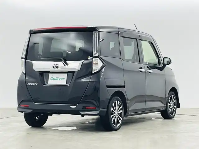 トヨタ ルーミー カスタムG－T 福島県 2021(令3)年 3.9万km ブラックマイカメタリック スマートアシスト/・衝突軽減ブレーキ/・車線逸脱警報装置/・スマートパーキングアシスト/・レーンキープコントロール/・レーダークルーズコントロール/・コーナーセンサー/純正ナビ/・型番：NSZT-Y68T/・フルセグTV/Bluetooth/CD/DVD/・バックカメラ/・ETC/・ドライブレコーダー/両側パワースライドドア/電子パーキング/・オートホールド/アイドリングストップ/プッシュスタート/・スマートキー/・スペアキー/LEDヘッドライト/・オートライト/・オートマチックハイビーム/純正フロアマット/ドアバイザー