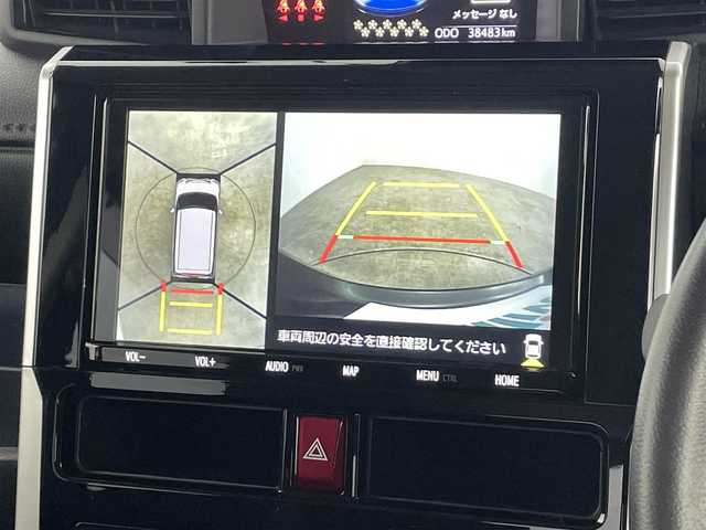 トヨタ ルーミー カスタムG－T 福島県 2021(令3)年 3.9万km ブラックマイカメタリック スマートアシスト/・衝突軽減ブレーキ/・車線逸脱警報装置/・スマートパーキングアシスト/・レーンキープコントロール/・レーダークルーズコントロール/・コーナーセンサー/純正ナビ/・型番：NSZT-Y68T/・フルセグTV/Bluetooth/CD/DVD/・バックカメラ/・ETC/・ドライブレコーダー/両側パワースライドドア/電子パーキング/・オートホールド/アイドリングストップ/プッシュスタート/・スマートキー/・スペアキー/LEDヘッドライト/・オートライト/・オートマチックハイビーム/純正フロアマット/ドアバイザー
