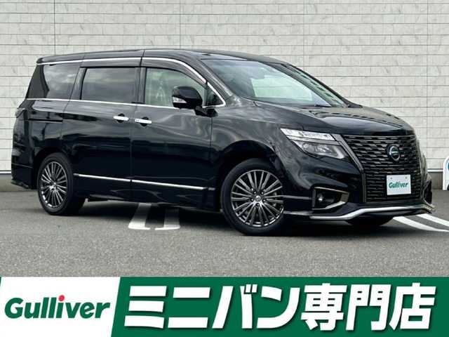 日産 エルグランド 250HWS プレミアム アーバンクロム 福岡県 2022(令4)年 2.7万km 黒 純正10型SDナビ(フルセグTV/CD/DVD/BT)アラウンドビューカメラフリップダウンモニターブラインドスポットコーナーセンサー電動パワスラクルコンドラレコETCデジタルインナーミラーシートヒーターUSB冷蔵庫純正フロアマット純正LED純正アルミホイールプッシュスタートスマートキー