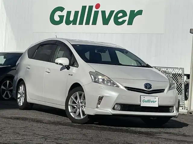 トヨタ プリウス α G ツーリングセレクション 福島県 2013(平25)年 8.9万km ホワイトパールクリスタルシャイン 純正ナビ/フルセグＴＶ/ＣＤ／ＤＶＤ/ＦＭ・ＡＭ/Ｂｌｕｅｔｏｏｔｈ/ＥＴＣ/ＡＳＳＵＲＡレーダー探知機/ドラレコ/クルーズコントロール/純正フロアマット/ドアバイザー/夏タイヤ積込