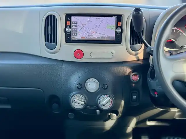 日産 キューブ 15X 滋賀県 2015(平27)年 5.6万km スーパーブラック 純正フルセグナビ/　フルセグ Bluetooth CD DVD SD AM FM/純正バックカメラ/インテリジェントキー×2/プッシュスタート/純正フロアマット/純正ドアバイザー/ヘッドランプレベライザー /電動格納ミラー/VDC/パワーウィンドウ/パワーステアリング/