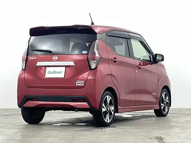 日産 デイズ ハイウェイスターG ターボ 福島県 2019(令1)年 2.5万km スパークリングレッドM エマージェンシーブレーキサポート/・インテリジェントエマージェンシーブレーキ/・車線逸脱警報/・アラウンドビューモニター/・ハイビームアシスト/・踏み間違え防止/純正SDナビ/型番:MM319D-L/・AM/FM/CD/DVD/BT/AUX/USB/・全方位/サイド/フロント/バックカメラ/・ETC/・前方ドライブレコーダー/プッシュスタート/・スマートキー/チルト式ステアリング/・ステアリングスイッチ/電子パーキングブレーキ/・オートホールドブレーキ/純正AW/純正フロアマット/ドアバイザー