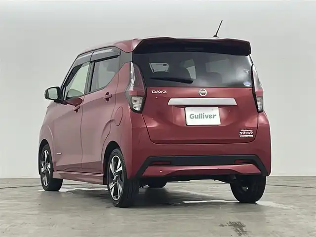 日産 デイズ ハイウェイスターG ターボ 福島県 2019(令1)年 2.5万km スパークリングレッドM エマージェンシーブレーキサポート/・インテリジェントエマージェンシーブレーキ/・車線逸脱警報/・アラウンドビューモニター/・ハイビームアシスト/・踏み間違え防止/純正SDナビ/型番:MM319D-L/・AM/FM/CD/DVD/BT/AUX/USB/・全方位/サイド/フロント/バックカメラ/・ETC/・前方ドライブレコーダー/プッシュスタート/・スマートキー/チルト式ステアリング/・ステアリングスイッチ/電子パーキングブレーキ/・オートホールドブレーキ/純正AW/純正フロアマット/ドアバイザー