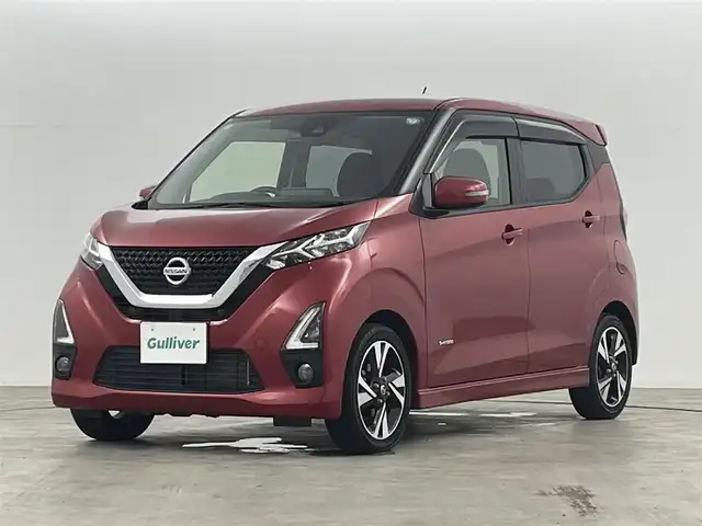 日産 デイズ ハイウェイスターG ターボ 福島県 2019(令1)年 2.5万km スパークリングレッドM エマージェンシーブレーキサポート/・インテリジェントエマージェンシーブレーキ/・車線逸脱警報/・アラウンドビューモニター/・ハイビームアシスト/・踏み間違え防止/純正SDナビ/型番:MM319D-L/・AM/FM/CD/DVD/BT/AUX/USB/・全方位/サイド/フロント/バックカメラ/・ETC/・前方ドライブレコーダー/プッシュスタート/・スマートキー/チルト式ステアリング/・ステアリングスイッチ/電子パーキングブレーキ/・オートホールドブレーキ/純正AW/純正フロアマット/ドアバイザー