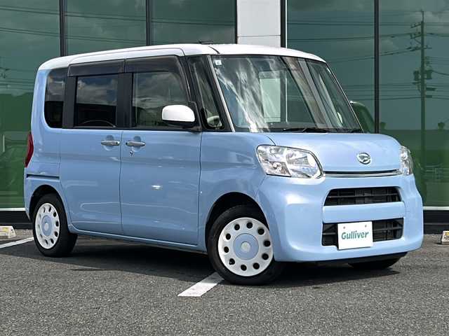 ダイハツ タント X ホワイトアクセント SAⅢ 福岡県 2017(平29)年 7.8万km ホワイト/シルキーブルーパール 2トーン 社外7インチメモリナビ（MDV-D504BTW）/（AM/FM/CD/DVD/BT/フルセグTV）/両側パワースライドドア/バックカメラ/シートヒーター/コーナーセンサー/ベンチシート/衝突被害軽減システム/横滑り防止装置/アイドリングストップ/スマートキー/プッシュスタートボタン/スペアキー1本/純正フロアマット/ハロゲンヘッドランプ